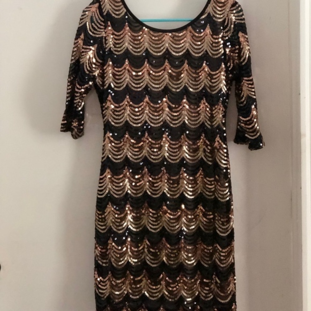 Black & Gold Sequence dress